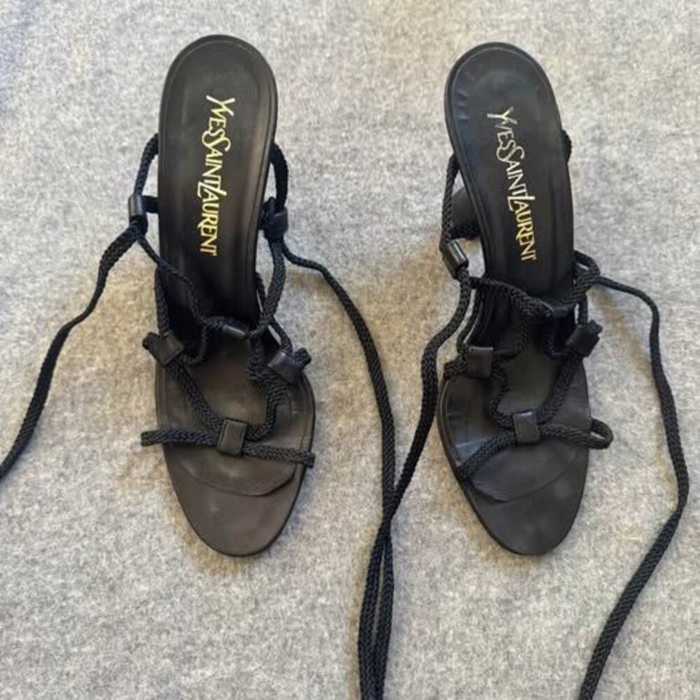 1990s YSL Lace-Up Sandals